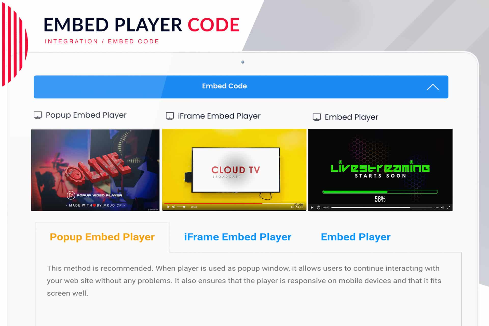Player Integration Code