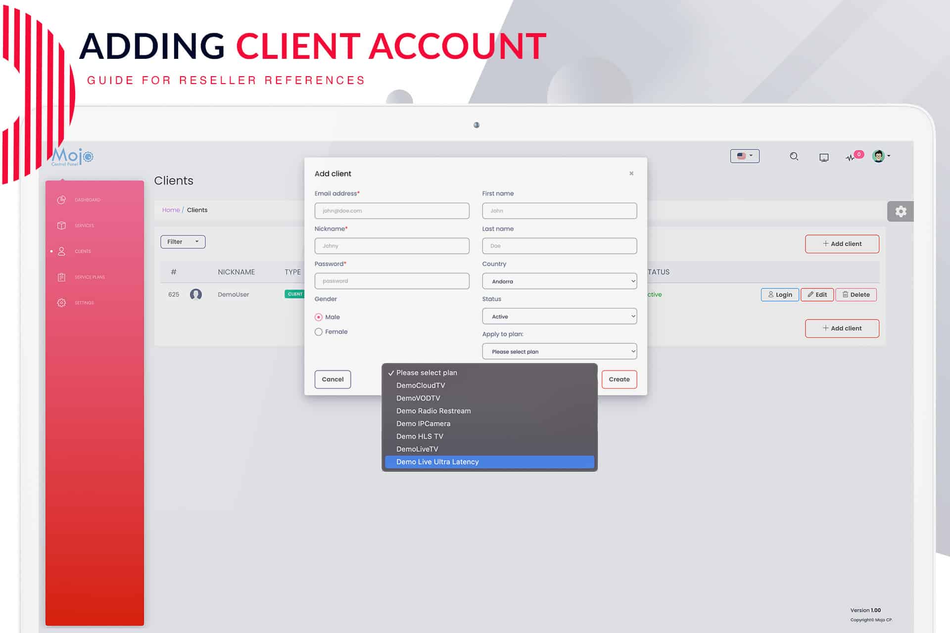 Add Client Accounts