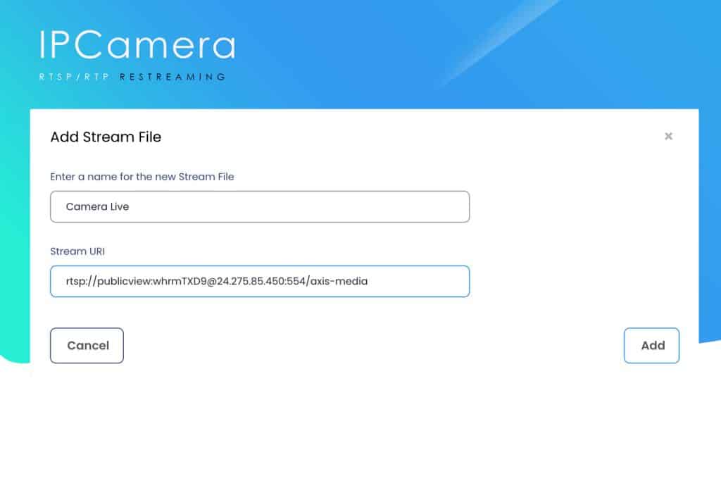 Wowza IPcamera add stream file