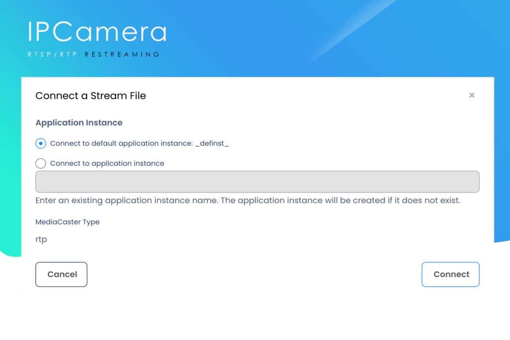 Wowza IPcamera connect a stream file
