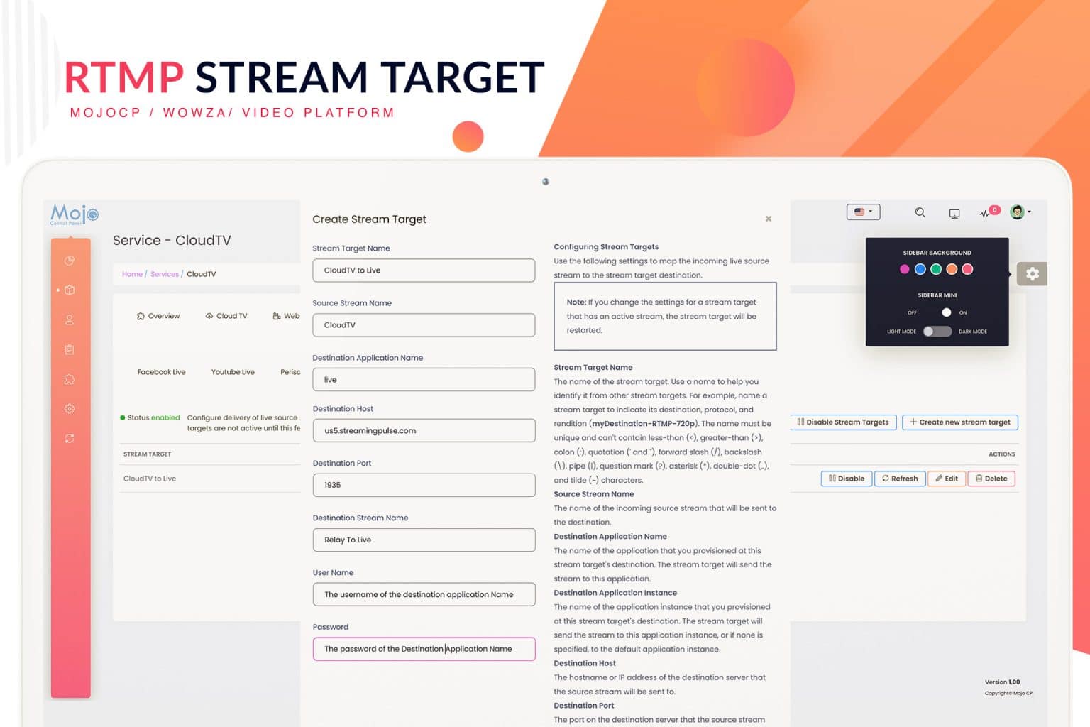 RTMP Stream Target - Streaming Pulse Inc.