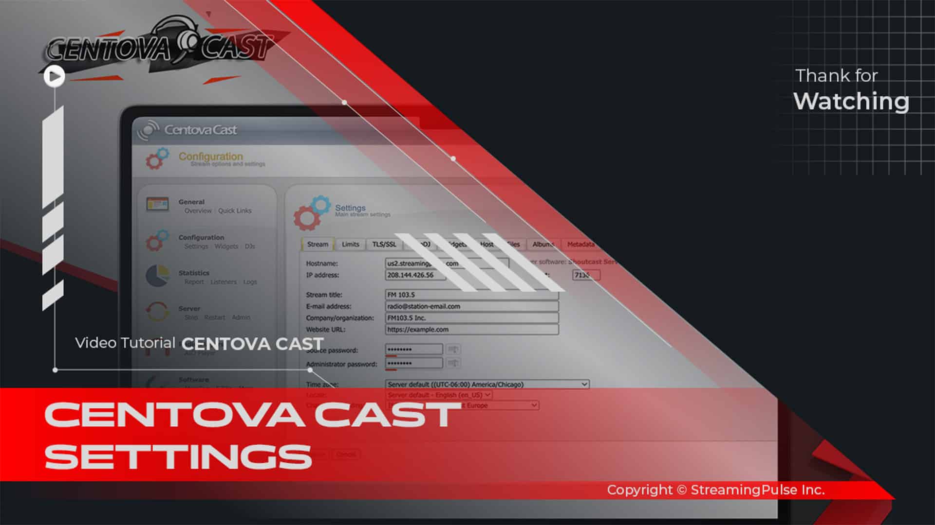 Centova Cast Settings
